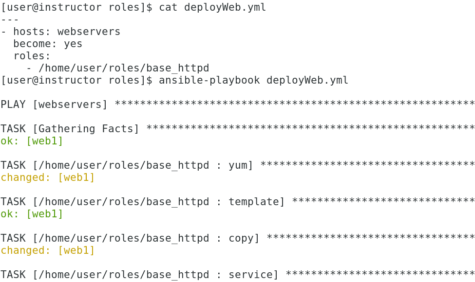 Set up a simple playbook and pull in the role with Ansible